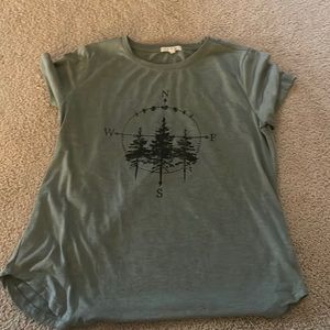 Maurices T-shirt color is olive green basically brand new only worn twice